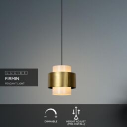 Netlighting Firmin Classic Pendant Light Ø 30cm 1xE27 Matt Gold Brass - thumbnail 2