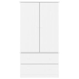 Berkfield Home Wardrobe ALTA White 90x55x170 cm Solid Wood Pine - Size: 90 x 55 x 170 cm - thumbnail 4