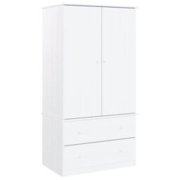 Berkfield Home Wardrobe ALTA White 90x55x170 cm Solid Wood Pine - Size: 90 x 55 x 170 cm - thumbnail 2