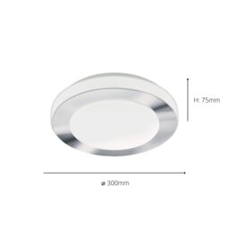 Eglo LED Carpi Chrome Steel Ceiling Light in Metallic Silver - thumbnail 3