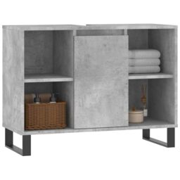 Berkfield Home Bathroom Cabinet Concrete Grey 80x33x60 cm Engineered Wood - Size: 80 x 33 x 60 cm - thumbnail 3