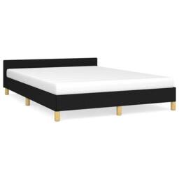 Berkfield Home Durable Bed Frame with Headboard Black 180x200cm Super King Fabric - thumbnail 3