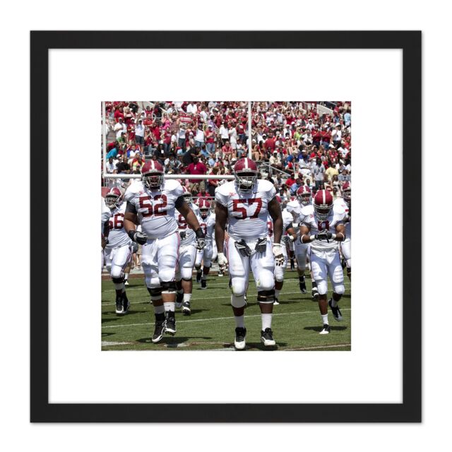 Artery8 Highsmith Sport University Football Alabama 8X8 Inch Square Wooden Framed Wall Art Print Picture with Mount in Black - image 1