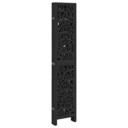 Berkfield Home Room Divider 6 Panels Black Solid Wood Paulownia - thumbnail 5