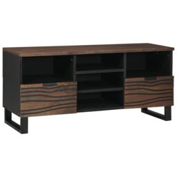 Berkfield Home TV Cabinet 100x33.5x46 cm in Solid & Engineered Wood in Brown - thumbnail 1