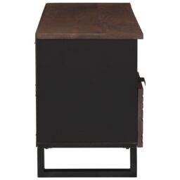 Berkfield Home TV Cabinet 100x33.5x46 cm in Solid & Engineered Wood in Brown - thumbnail 4