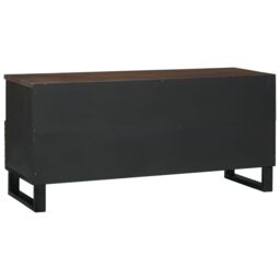 Berkfield Home TV Cabinet 100x33.5x46 cm in Solid & Engineered Wood in Brown - thumbnail 5
