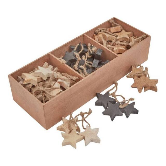 Lemon Pavilion Furniture and Decor Star Hanging Decorations (Pack of 90), Wood, L8 x W12 x H35 cm, Brown - image 1