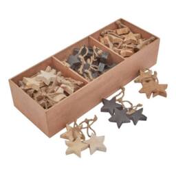 Lemon Pavilion Furniture and Decor Star Hanging Decorations (Pack of 90), Wood, L8 x W12 x H35 cm, Brown