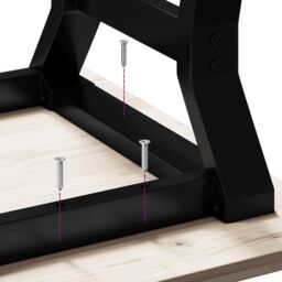 Berkfield Home Coffee Table Legs Y-Frame 70x60x43 cm Steel in Black - Size: 70 x 60 x 43 cm - thumbnail 8