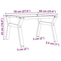 Berkfield Home Coffee Table Legs Y-Frame 70x60x43 cm Steel in Black - Size: 70 x 60 x 43 cm - thumbnail 9