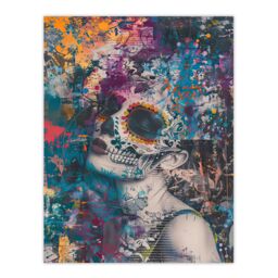 "Artery8 Day of the Dead Woman Portrait Beauty Skull Wall Art Print - Size: W24"" x H32""" - thumbnail 1