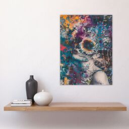 "Artery8 Day of the Dead Woman Portrait Beauty Skull Wall Art Print - Size: W24"" x H32""" - thumbnail 4