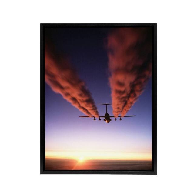 "Artery8 US Military USAF C 141 Starlifter Aircraft Framed Canvas Wall Art Print - Size: W12"" x H16""" - image 1