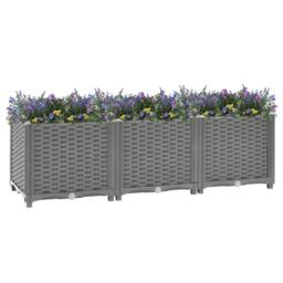 Berkfield Home Raised Bed 120x40x38 cm Polypropylene in Grey - Size: 120 x 40 x 38 cm - thumbnail 3