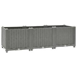 Berkfield Home Raised Bed 120x40x38 cm Polypropylene in Grey - Size: 120 x 40 x 38 cm - thumbnail 2