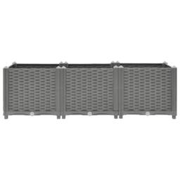 Berkfield Home Raised Bed 120x40x38 cm Polypropylene in Grey - Size: 120 x 40 x 38 cm - thumbnail 4