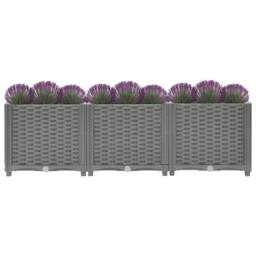 Berkfield Home Raised Bed 120x40x38 cm Polypropylene in Grey - Size: 120 x 40 x 38 cm - thumbnail 1
