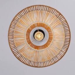 NIVOR 1-Light Natural Rattan Pendant Light E27 Boho Chandelier Adjustable in Light Brown - thumbnail 8