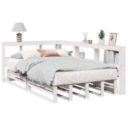 Berkfield Home Bookcase Bed without Mattress White 120x190cm Solid Wood Pine - Size: 120x190 cm - thumbnail 1
