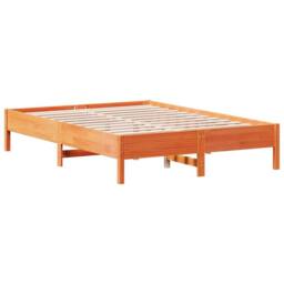 Berkfield Home Beautiful Bed Frame without Mattress Wax Brown 120x200 cm Solid W - Size: Small Double - thumbnail 3