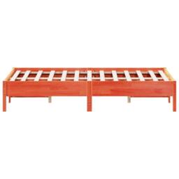 Berkfield Home Beautiful Bed Frame without Mattress Wax Brown 120x200 cm Solid W - Size: Small Double - thumbnail 5