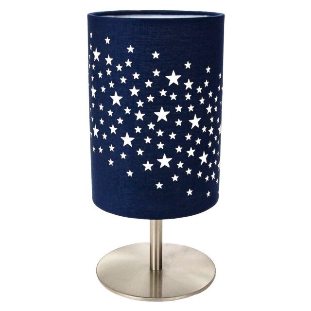 Happy Homewares Stars Decorated Children/Kids Soft Cotton Bedroom Pendant or Lamp Shade in Blue - image 1