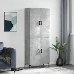 Berkfield Home Highboard Concrete Grey 69.5x34x180 cm Engineered Wood - thumbnail 2