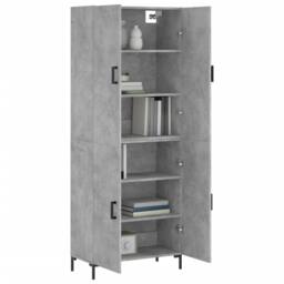 Berkfield Home Highboard Concrete Grey 69.5x34x180 cm Engineered Wood - thumbnail 3