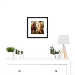 Artery8 Angel Zarraga The Gift 8X8 Inch Square Wooden Framed Wall Art Print Picture with Mount in Black - thumbnail 2