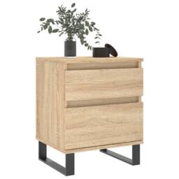 Berkfield Home Modern Bedside Cabinets 2 pcs Sonoma Oak 40x35x50 cm Engineered Wood in Light Brown - Size: 40 x 35 x 50 cm