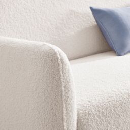 FurnitureboxUK Teddy Soft Boucle Fleece Retro Sofa In A Box in White - Size: 2 Seater - thumbnail 5