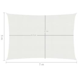 Berkfield Home Sunshade Sail 160 g/m ² White 5x7 m HDPE - thumbnail 6