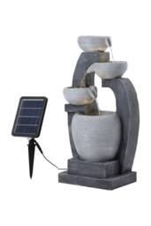 Living and Home Outdoor Water Feature Solar-Powered Garden Fountain Decor in Natural - thumbnail 5