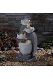Living and Home Outdoor Water Feature Solar-Powered Garden Fountain Decor in Natural - thumbnail 2