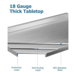 VOGREX Stainless Steel Commercial Catering Table Work Bench in Silver - thumbnail 3