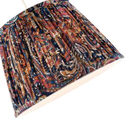 Happy Homewares Colourful Pleated Cotton Fabric Lamp Shade with Ornate Floral Design - Size: 12 inches - thumbnail 3