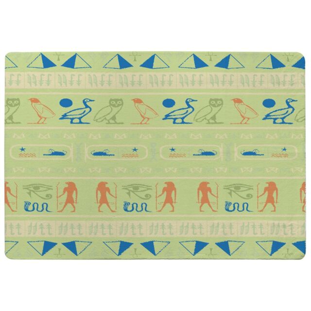 Benjamin Tate Design Hieroglyphic Egyptian Language Symbols Designer Rug in Natural - Size: Large - image 1