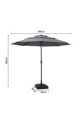Living and Home Outdoor 3-Tier Umbrella with Crank and Tilt in Light Grey - thumbnail 6