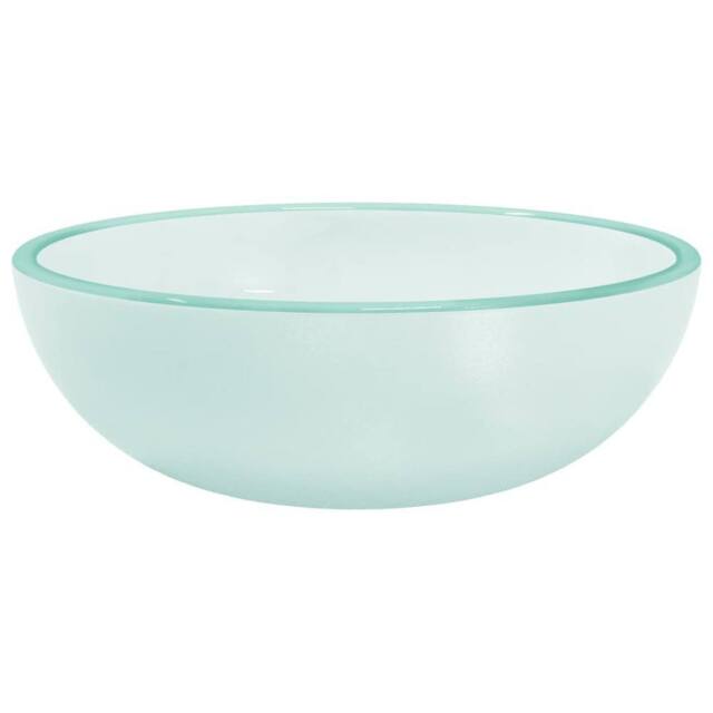 Berkfield Home Basin Tempered Glass 35x12 cm Frosted in Aqua - image 1