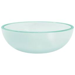 Berkfield Home Basin Tempered Glass 35x12 cm Frosted in Aqua