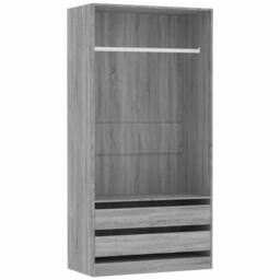 Berkfield Home Wardrobe Grey Sonoma 100x50x200 cm Engineered Wood - Size: 100 x 50 x 200 cm - thumbnail 1