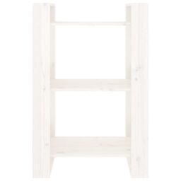Berkfield Home Book Cabinet/Room Divider White 60x35x91 cm Solid Wood Pine - Size: 60 x 35 x 91 cm - thumbnail 3