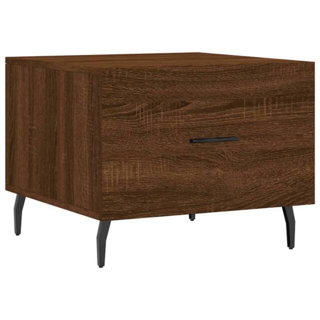 Berkfield Home Coffee Table Brown Oak 50x50x40 cm Engineered Wood - Size: 50 x 50 x 40 cm - image 1