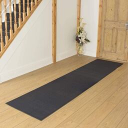 runrug Dark Grey Plain Long Hallway Carpet Runner - Size: 60 cm x 420 cm - thumbnail 6