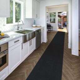 runrug Dark Grey Plain Long Hallway Carpet Runner - Size: 60 cm x 420 cm - thumbnail 4