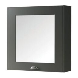 Clifton Matt Grey Bathroom Mirror Cabinet 60cm Wide in Charcoal