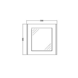 Clifton Matt Grey Bathroom Mirror Cabinet 60cm Wide in Charcoal - thumbnail 3