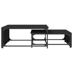 Berkfield Home Nesting Coffee Tables 2 pcs Black Engineered Wood & Metal - thumbnail 5