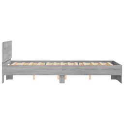 Berkfield Home Bed Frame with Headboard & LED Grey Sonoma 120x190 cm Small Double - thumbnail 8